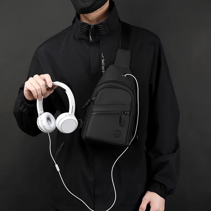 حقيبة صدر للرجال موضة حقائب الكتف عبر الجسم للذكور 2025 مصمم نايلون مقاوم للماء رجل رسول الرياضة السفر الزوج #2