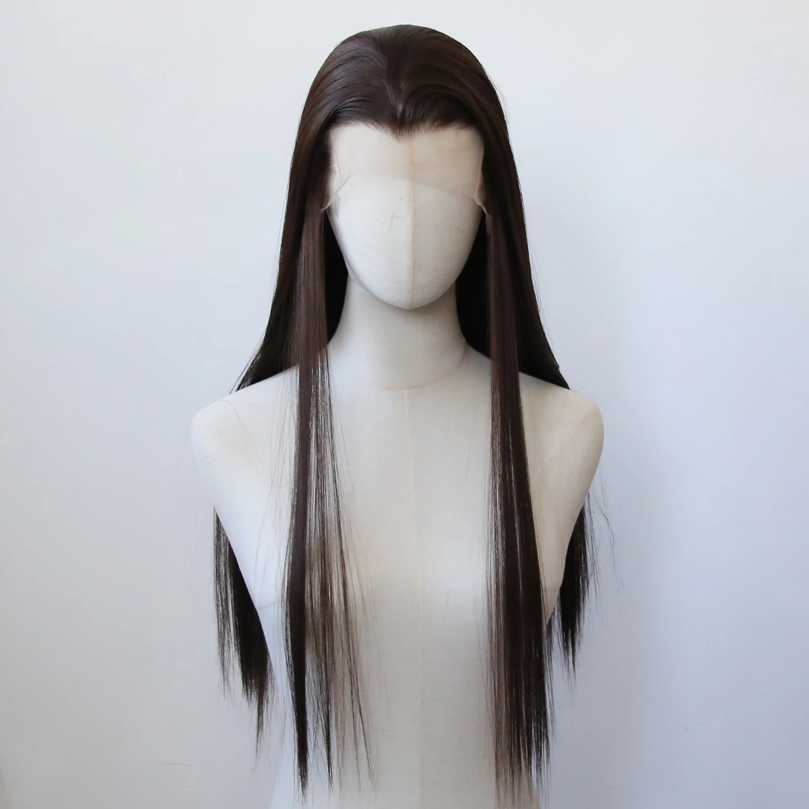 Schwarze Farbe Cosplay China Antiker Stil Haaransatz Geeignet für Hanfu Outfit Synthetische Lace Front Perücke Lange Gerade Perücke