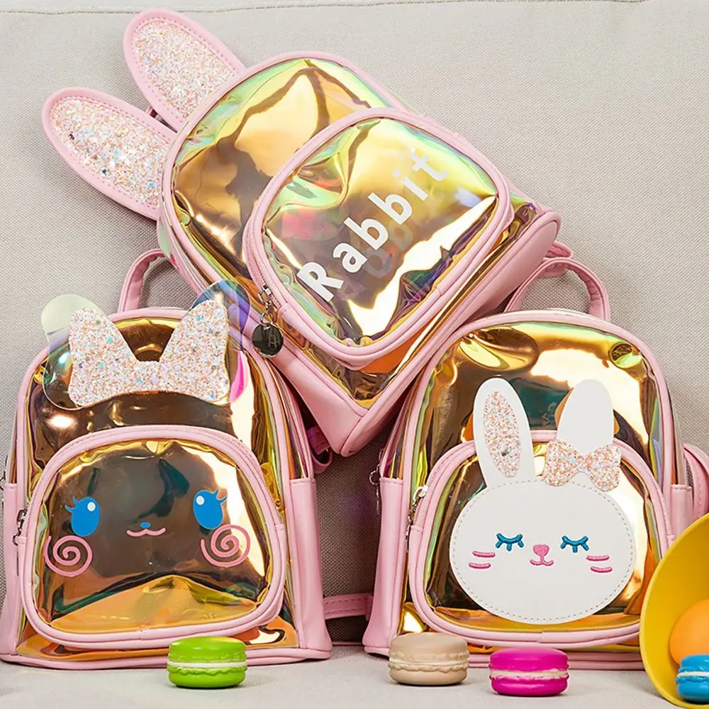 Mode niedlichen Rucksack Cartoon Kaninchen Laser Schult asche wasserdichte multifunktion ale Umhängetasche für Kinder