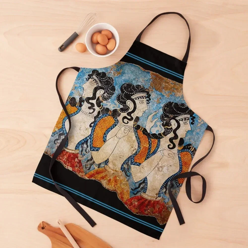 GREEK : Ancient Greece Ladies of the Court Fresco Frieze Print Apron Things For The Kitchen Home And Kitchen Apron