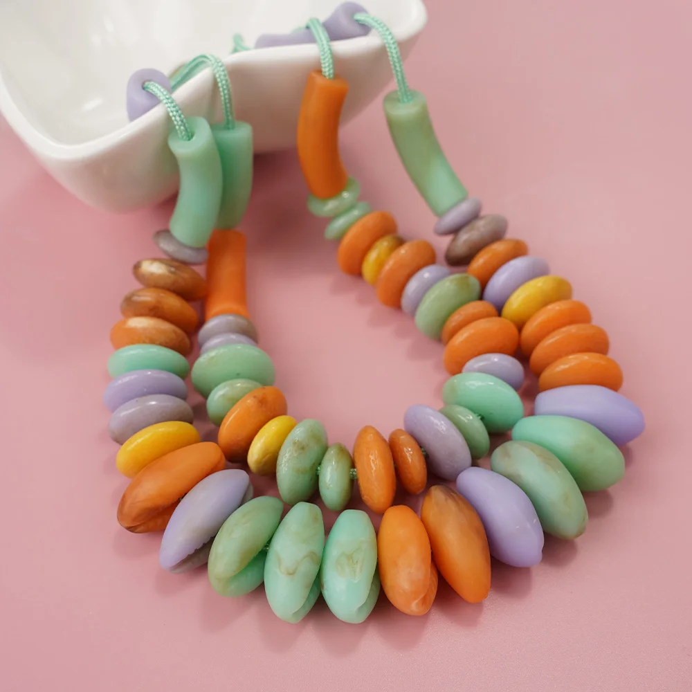 

Irregular Exaggerated Double Necklace Fashion Color Scheme Bohemian Style Birthday And Anniversary Gift Woman Concert