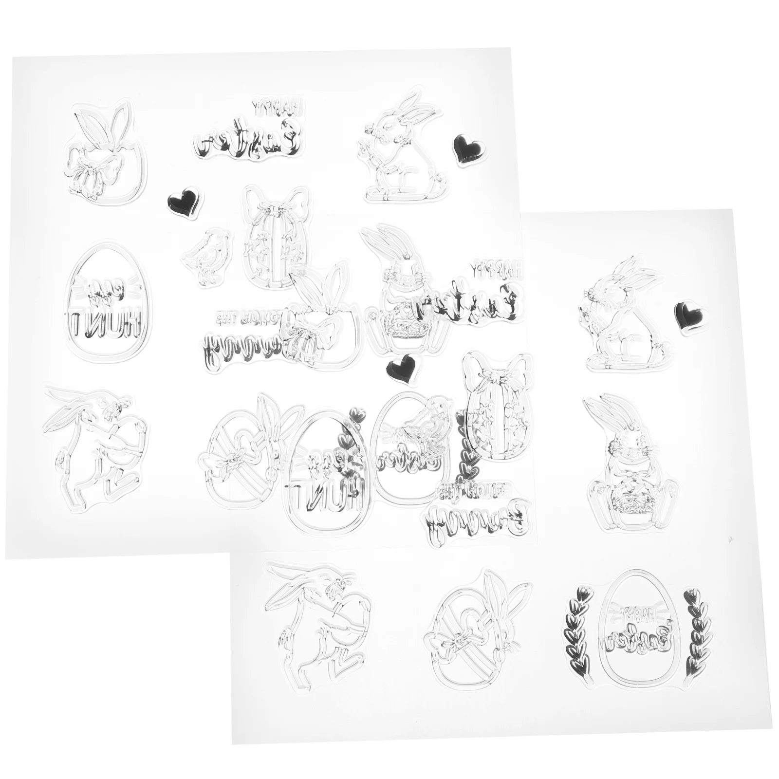 2 قطعة أرنب عيد الفصح ختم ديكور واضح ختم المواد البلاستيكية DIY سكرابوكينغ Stamps