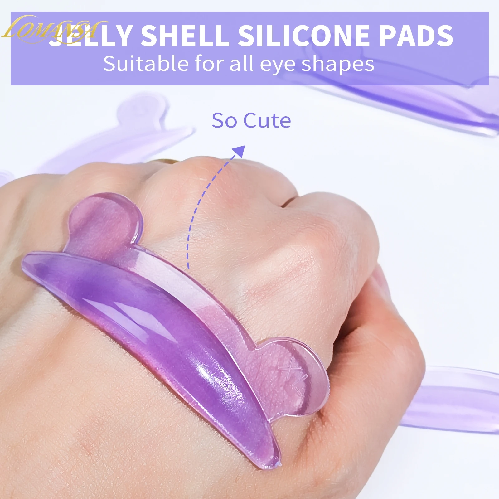 Lomansa 5 Pairs L Curl Silicone Eyelash Perm Pads Sticky Lashes Rod Shield Lifting 3D Eyelash Curler Accessories Makeup Tools