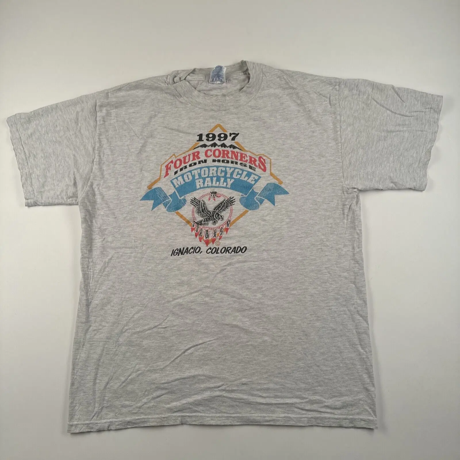 Vintage 1997 Four Corners Bike Rally T Shirt Size Large