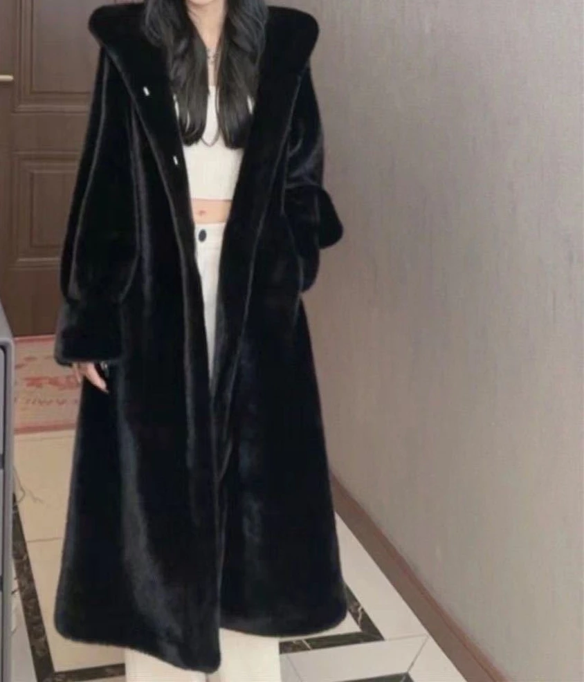 

2025 удлиненное толстое пальто, женское пальто Fury, новый стиль