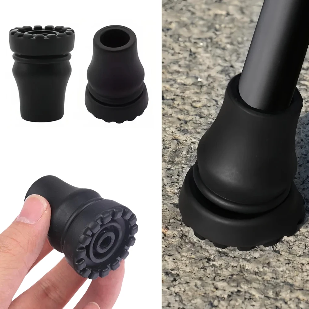 

2 шт. резиновых наконечников для тростей, усиленные, противоскользящие, сменные, для тростей, палок для ходьбы, походных палок, костылей для пожилых людей