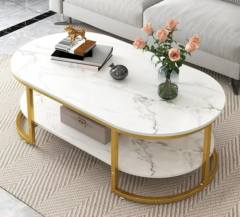 

Marble Luxury Coffee Table Modern Nordic Living Room Iron White Coffe Table Center Console Table Dining Muebles Home Furniture