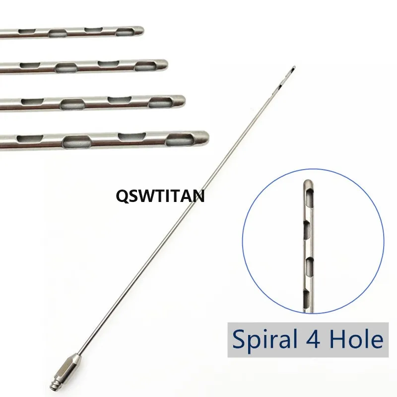 Spiral  Liposuction Cannula Four Holes Fat Harvesting Cannula for Stem Cells Fat Transfer Needle Liposuction Tool for Beauty Use