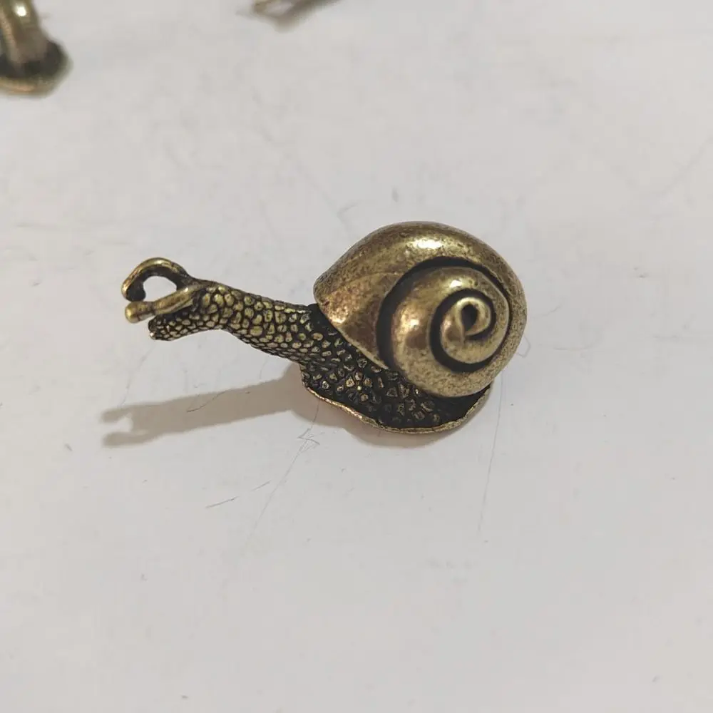 Lucky Pure Copper Mini Snail Ornament Rust-proof Cute Snail Tea Pet Small Snail Mascot Desktop Crafts