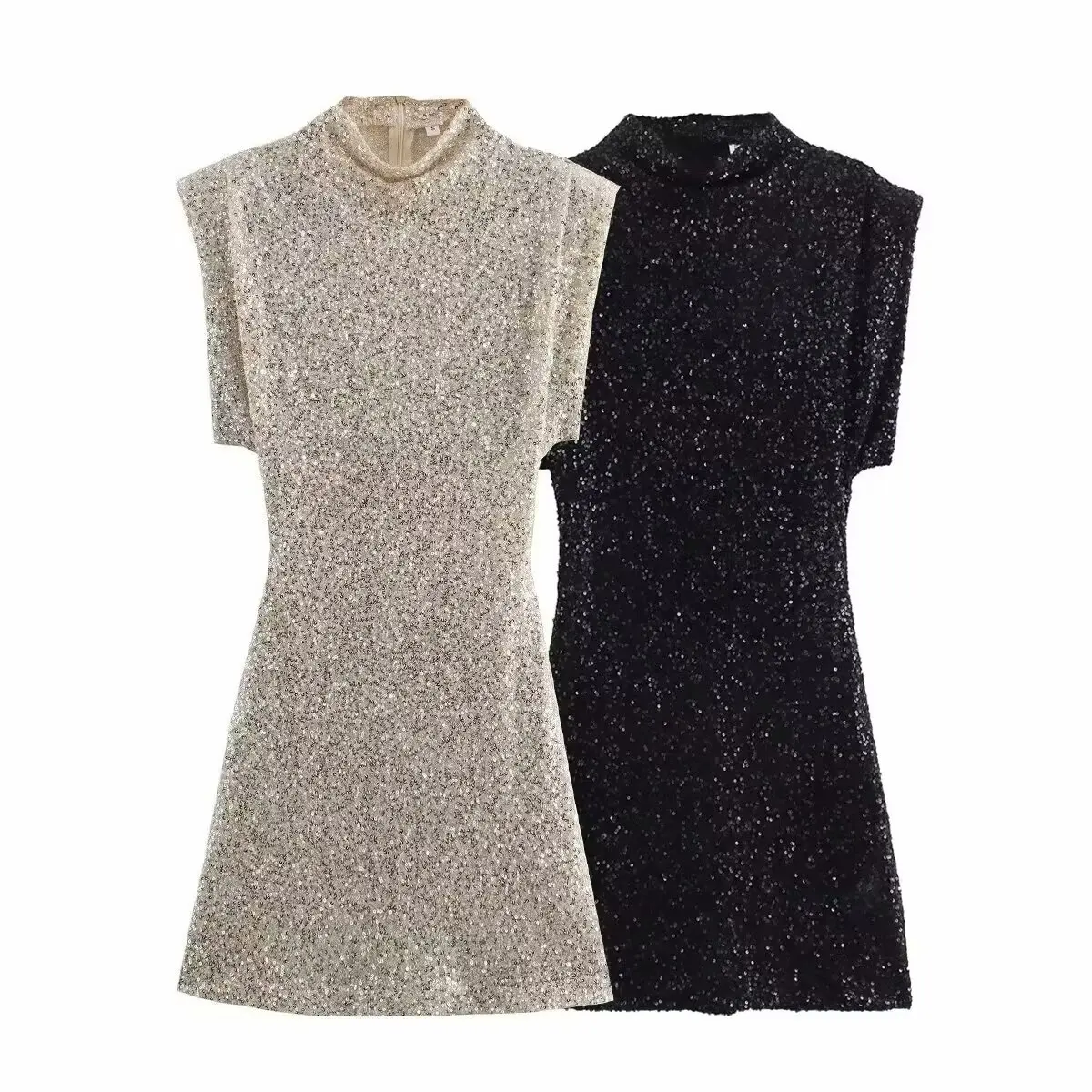 

Fashion Womens Sequin Sleeveless Dress