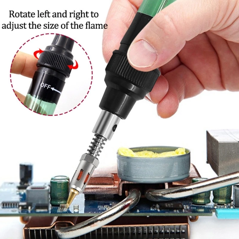 652F Reliable Gas Soldering Iron Kit Essential Tool for Home DIY, PC Repair Tools Refillable Gas Soldering Iron Repair Tools