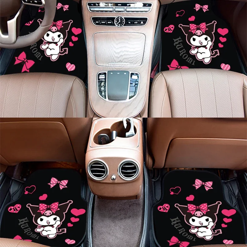 Sanrio Kawaii Kuromi Car Floor Mats Cinnamoroll Anime Cartoon Fashion Exquisite Universal Anti-dirty Car Decorations Floor Mats