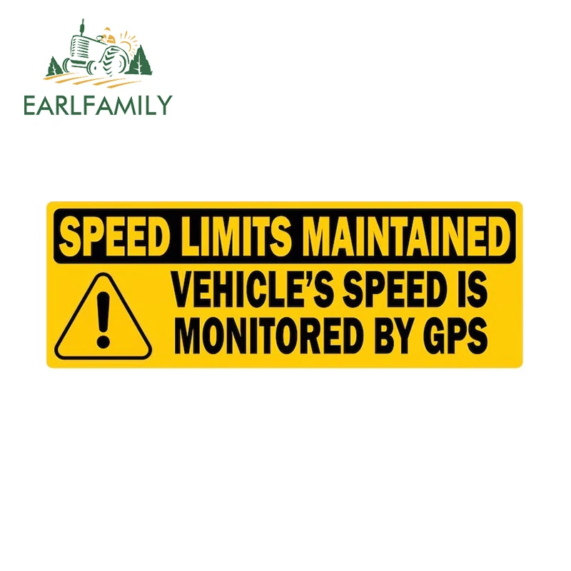 EARLFAMILY 13cm x 4.6cm for SPEED LIMITS MAINTAINED Warning Car Sticker Car Accessories Decal Air Conditioner Vinyl Decoration