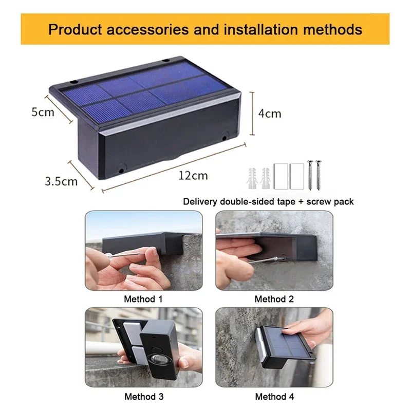 LED-Solar-Gartenleuchten, stark, hell, für den Außenbereich, Sonnenlicht, LED-Leuchten, IP65, wasserdichte Wandleuchte für Hof, Hof, Balkon, Zaun