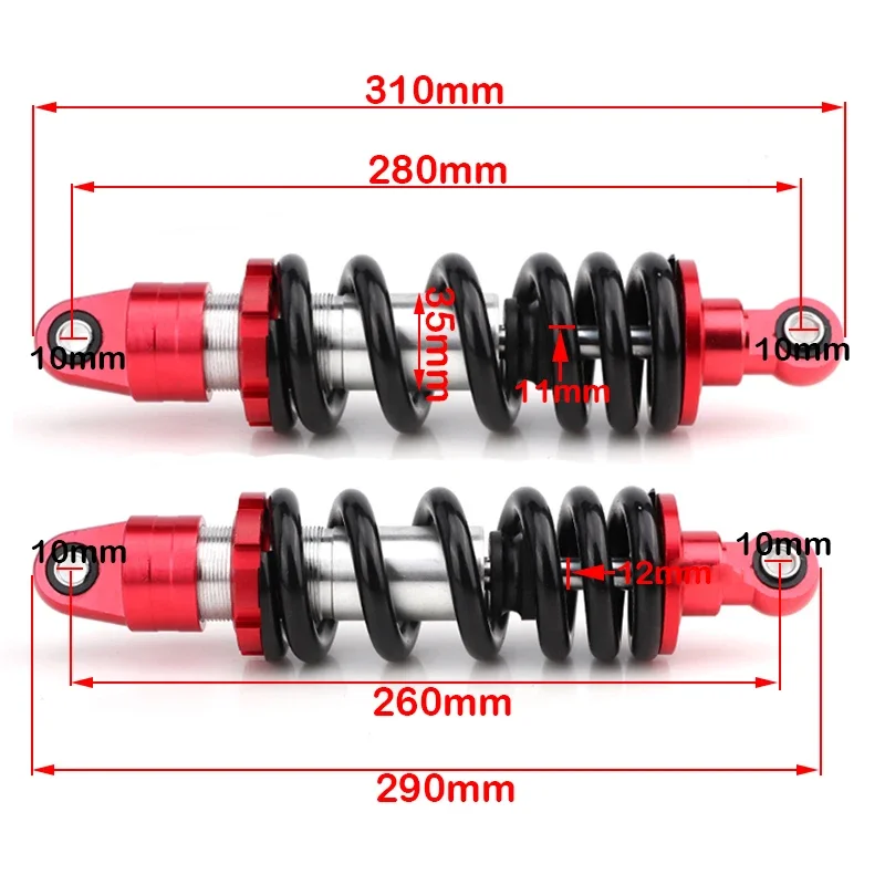 Off-Road Motorcycle 260mm 280mm Hydraulic Shock Absorber Rear Suspension Motorcycle Accessories CRF Pit Bike Rear Shock Absorber