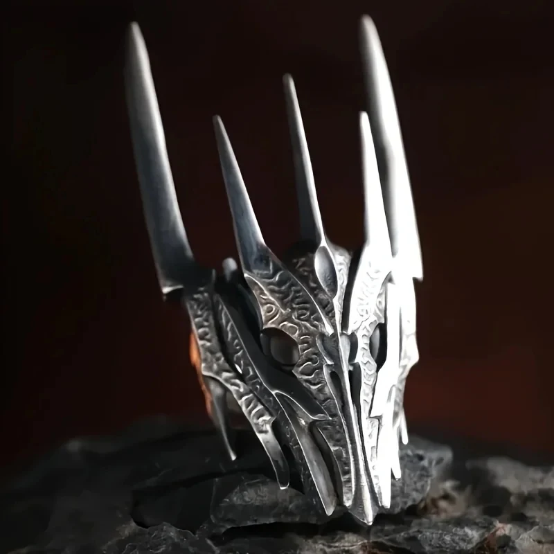 Bagues Stegosaurus style punk dominant pour hommes et femmes, bagues de doigt dragon magique cool, accessoires de bijoux de fête