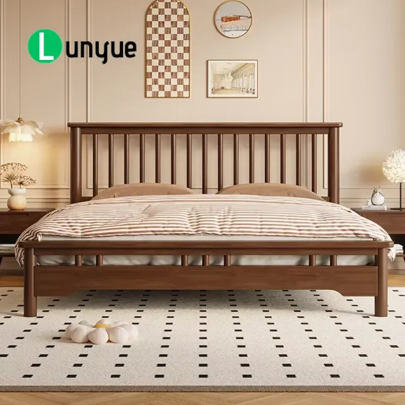 Custom Modern Luxury Solid Wood Queen King Bed Frame with Fabric Storage Handmade Home Bedroom Furniture