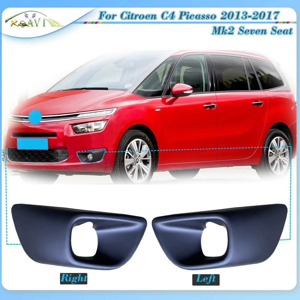 Roavia Front Bumper Fog Light Frame Fog Light Grille Cover Car Accessories For Citroen C4 Picasso 2013-2017 Mk2 Seven Seat