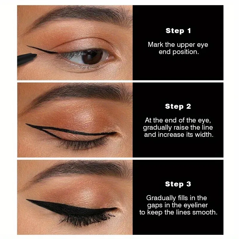 5 STKS Waterdichte Zwarte Eyeliner Gel Potlood Blijvende Natuurlijke Gemakkelijk Dragen Matte Sneldrogend Niet-Vlekkende Eyeliner Gel Pen Make-up