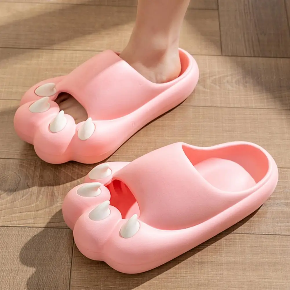 Soft Cloud Slippers Cute Cat Claw Shape EVA Thick Sole Non-slip Platform Casual Women Summer Indoor Slides Bathroom Supplies