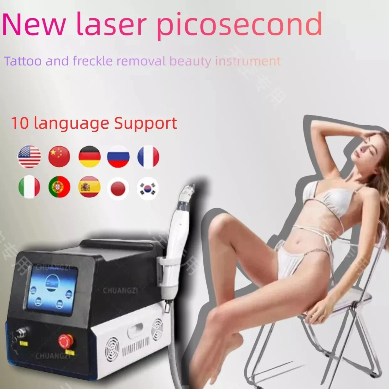 Professionele Q Switch Picoseconde Machin Laser Tattoo Machine 532 755 1064 1320nm Tattoo Pigment Removal Pico Skin Rejuvenation