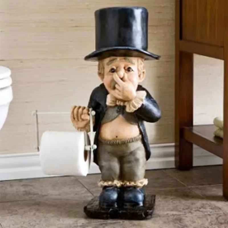 Suit Men's Gentleman Tissue Holder American Style Toilet Paper Dwarf Toilet Bathroom Decoration Parody Gentleman Home Decor