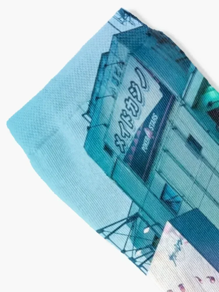 Anime Akihabara Neon Dream many colourful reflection on the wet streets Socks funny sock Stockings compression Man Socks Women's