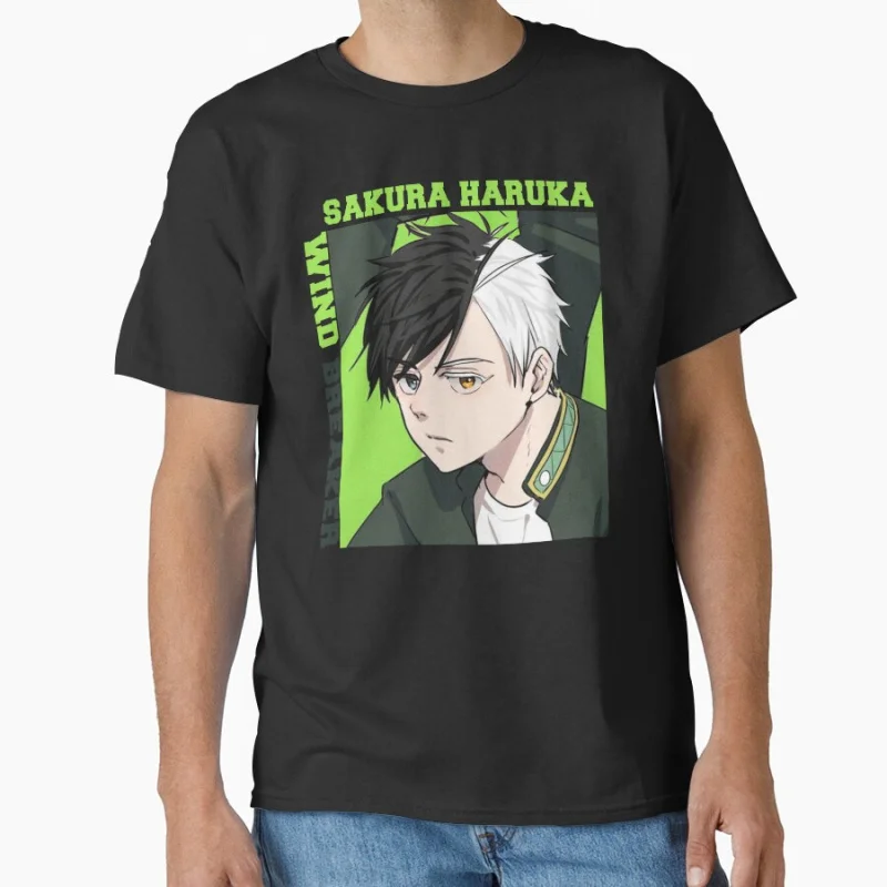 

Haruka Sakura 80s Manga Wind Breaker Anime t shirt for men Large size Tops S-6XL 100% cotton Birthday Gift Clothes