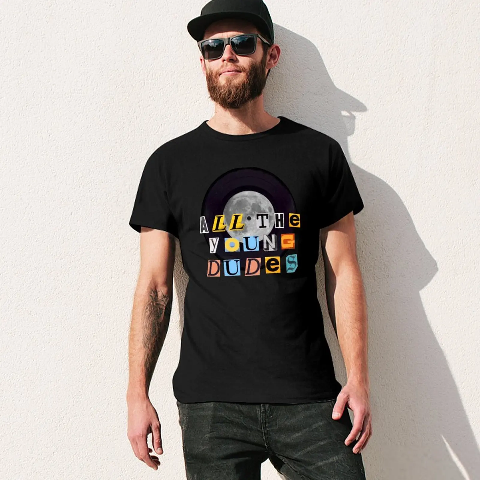 All The Young Dudes - Simplified Print T-Shirt Casual All Match Tee Shirt for Men view 3