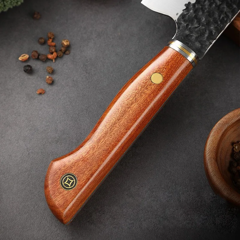 Japanese Stainless Steel Santoku Knife 5CR15MOV Steel Chef Knife Kitchen Knives Forged Meat Cleaver Slicing knife Storage Bag
