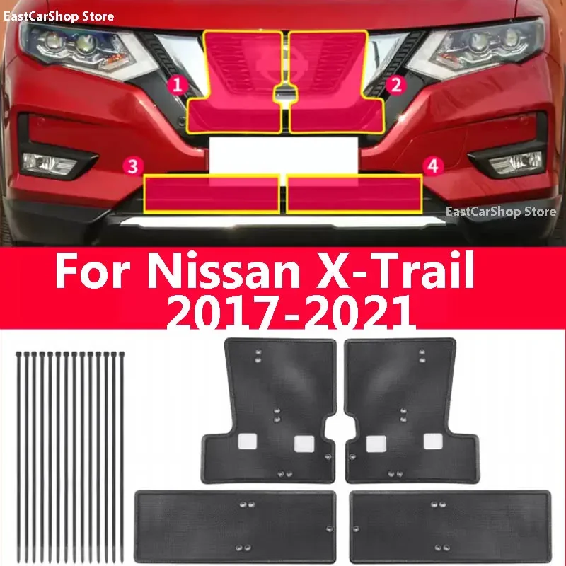 Car Middle Insect Screening Mesh Front Grille Insert Net Anti-mosquito Dust for Nissan X-Trail T32 2021 2020 2019 2018 2017