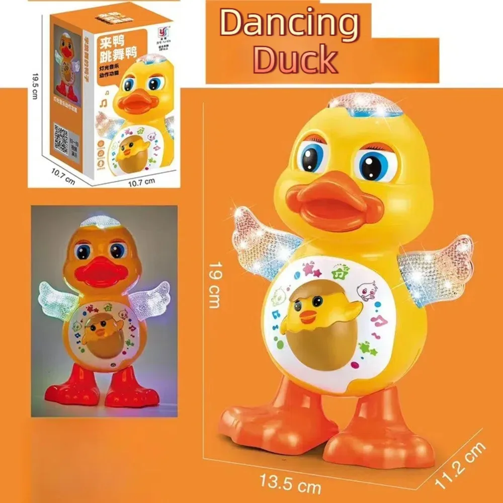 Nova dança elétrica pato piscar olhos piscando luz musical pato brinquedo shake corpo engraçado animal brinquedo educativo presente de aniversário