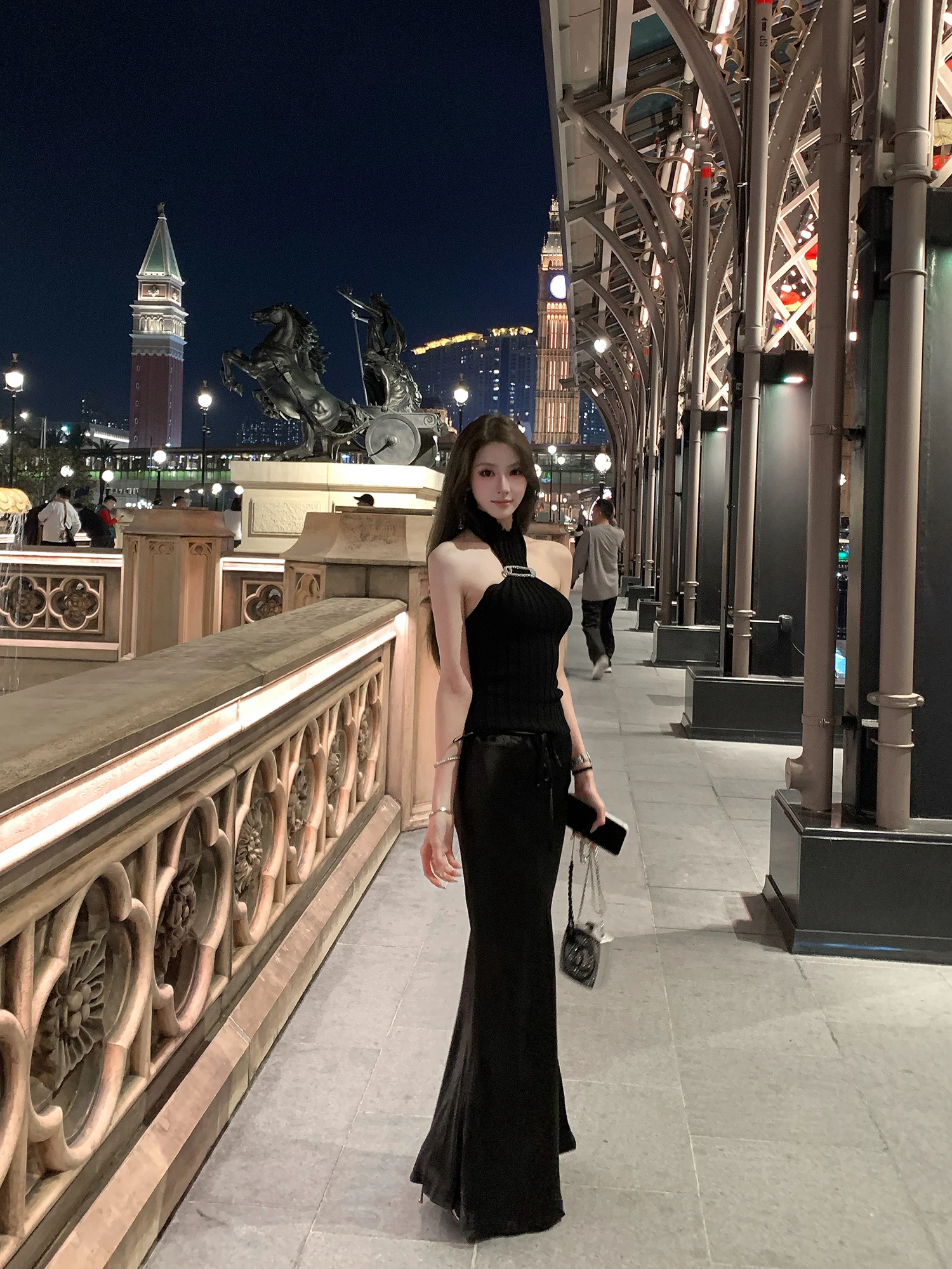 

Elegant Satin Fish Tail Half Skirt with Belt Wrap around Design High Waist Silky Smooth Fabric Ladylike Style Spring Collection