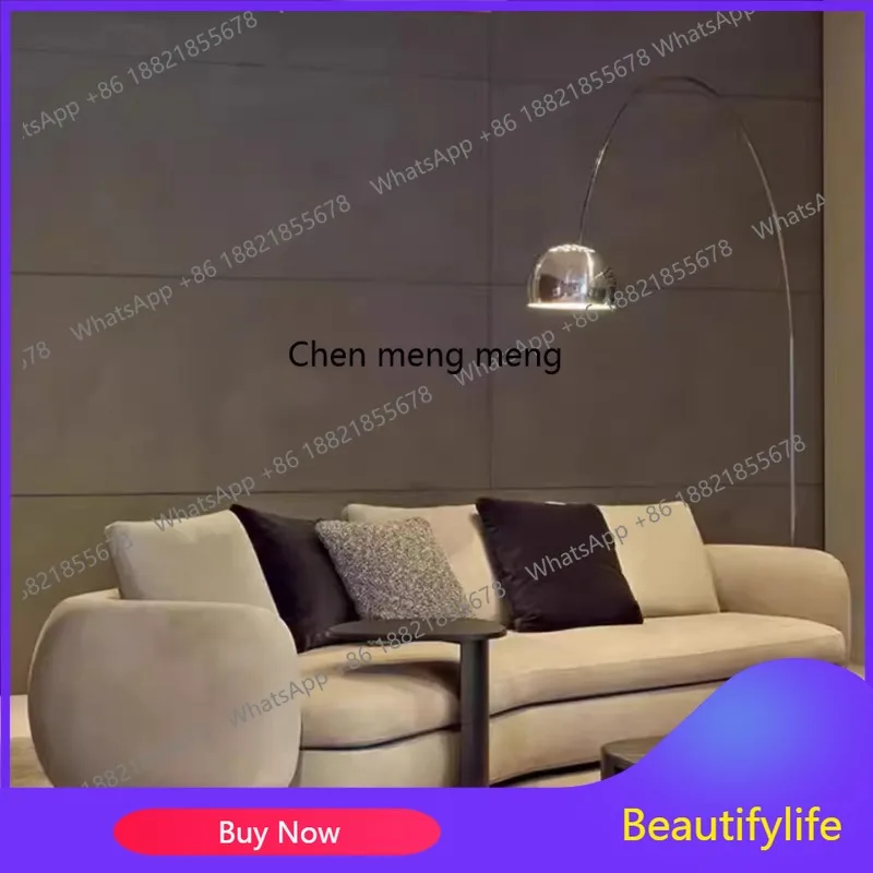 

B73 Italian minimalist corner sofa living room size apartment modern simple light luxury villa straight row sofa