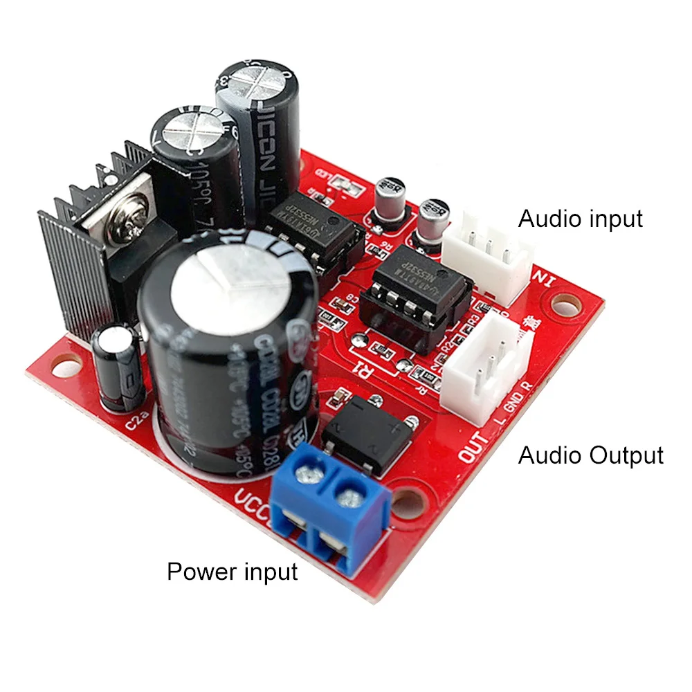 NE5532 Dual Preamplifier Board, AC5-16V, DC6-24V, único módulo amplificador de potência, microfone pré-amplificador, Audio Op Amplificador Board