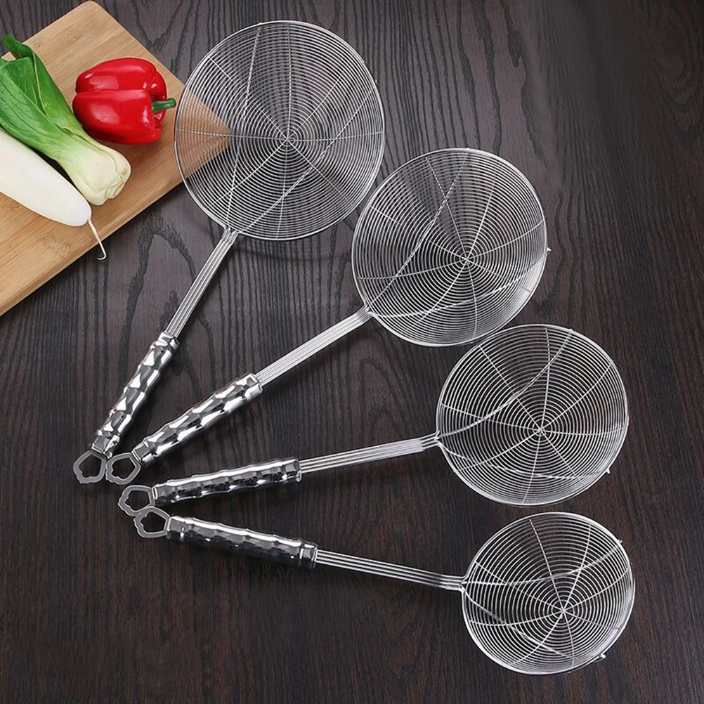 

20Cm Stainless Steel Wire Mesh Colander Long Handle Strainer Heat Resistant Skimmer for Home Restaurant Cooking Filter Drainage
