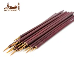 Zhouxinxing 6pcs/set Short bamboo brush tip line drawing pen DIY digital painting art stroke fine Crochet pen painting brush