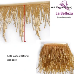 La Belleza Silver/gold/black 2 kinds of beads Fringe Ribbon Trim Fringe Tassel Lace Trim 1 meter long ,12cm wide diy