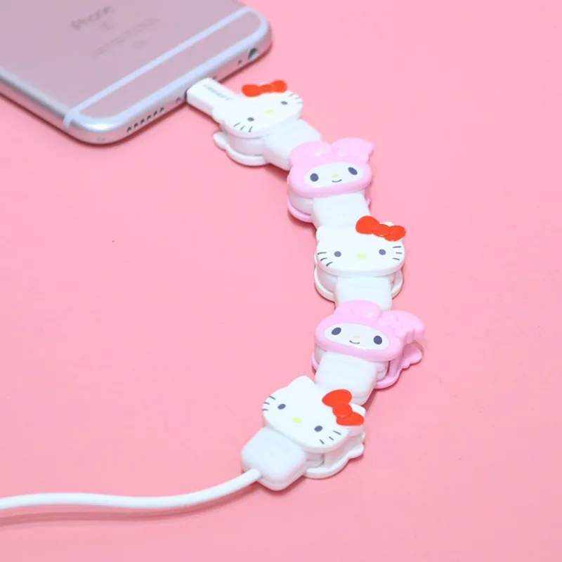 Kawaii HelloKitty Bite Cable Protector Cartoon My Melody Cinnamoroll Usb Cable Protector for Iphone Ipad Anti Fracture Girl Gift