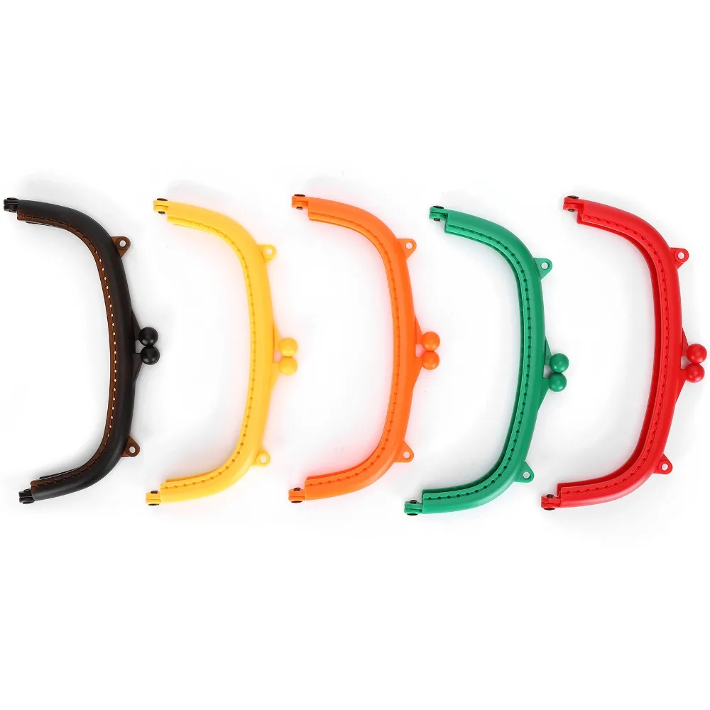 5pcs Replacement Semicircle Shape Purse Frame Candy Colors Plastic Bag Clasp Purse Making Supplies For Handbag Making