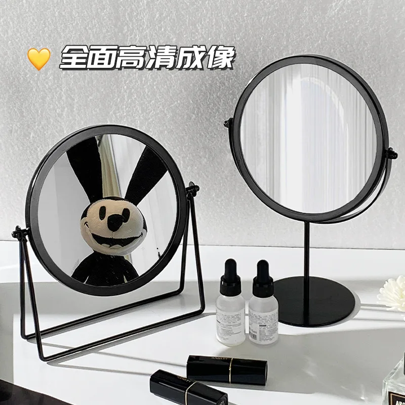 Makeup Mirror Simplicity Retro European Metal Gold Home Dormitory Desktop Square Round Vanity Cosmetic Mirror зеркал spiegel 거울