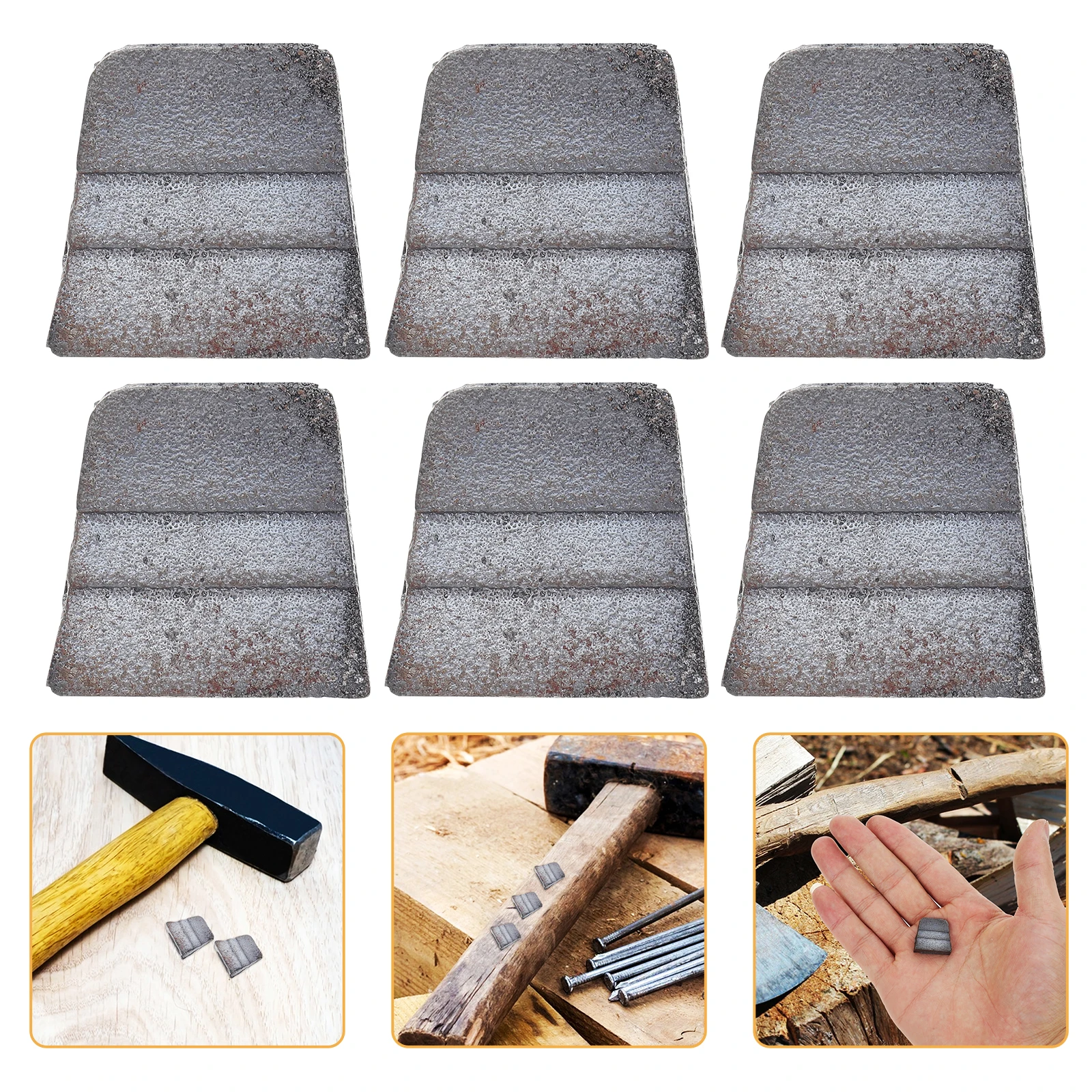 

6 pcs Fixed Wedge Durable Metal Hammer Tools Axe Gap Repair Handle Reinforcement Construction Agricultural Use