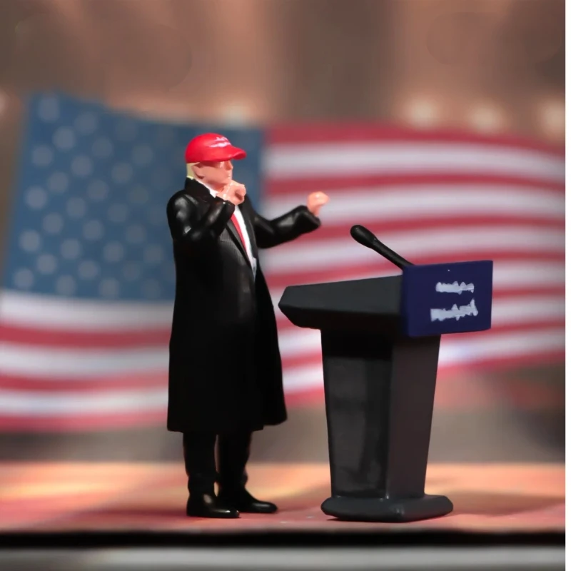 

1/64 Scale Male President Inaugural Speech Table Mini Diorama Miniatures Action Figure Resin Model Scene Accessory Display Fans