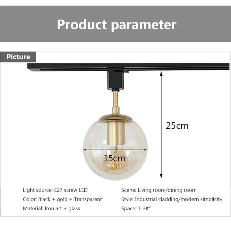 Moderne Retro Glas Schienenleuchte LED minimalistische transparente Dekor Beleuchtungen für Schlafzimmer Wohnzimmer Studie Home Deckenleuchten