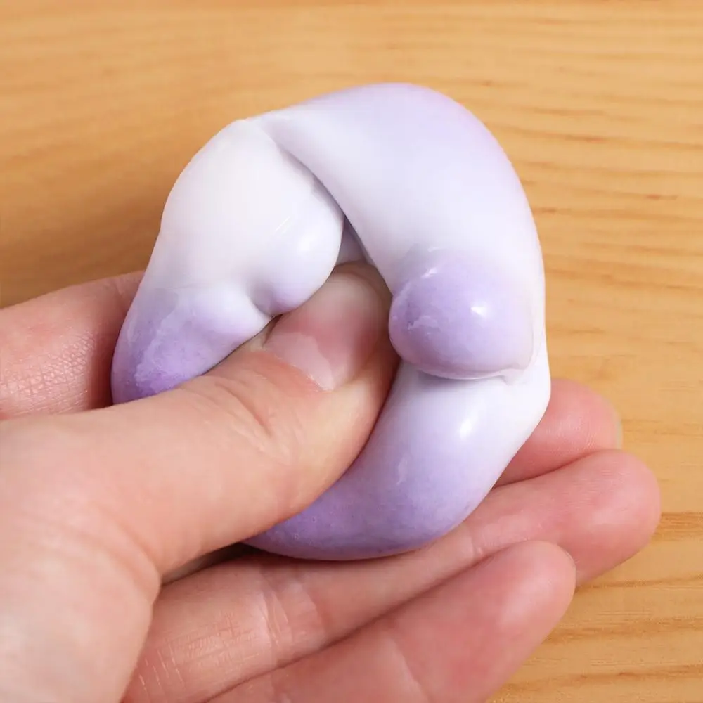 Simulación de bola de arroz glutinoso, juguete para apretar, pelota elástica súper suave hecha a mano, juguete colorido creativo de rebote lento