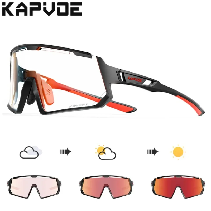 AliExpress kapvoe Kapvoe Color Photochromic Cycling Glasses Men Women MTB Glasses Sports Hiking Running Sunglasses UV400 Lightweight Glasses