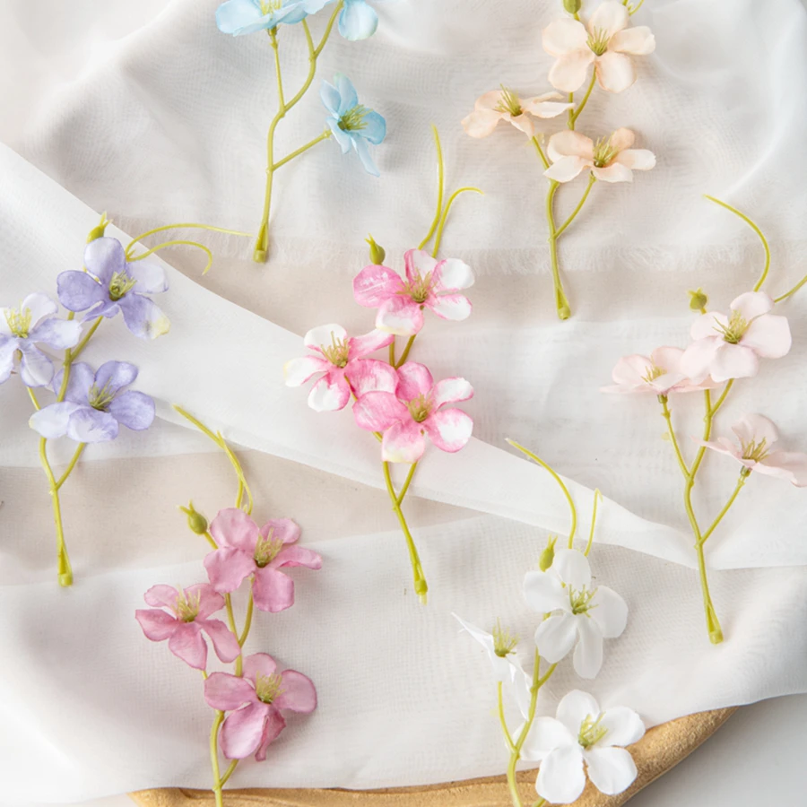 50/100 Stück Seiden-Kunstblumen Pflaumenblüten DIY Geschenkbox Scrapbook Festival Deko Heim Zimmer Außenbereich Garten Hochzeitsstrauß – Detail 6