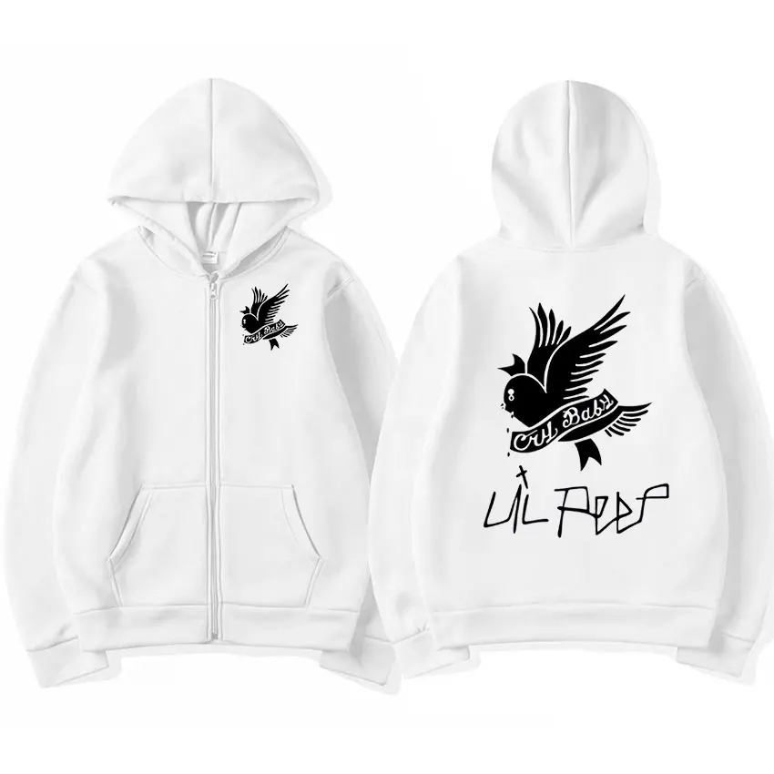 Rapper Lil Peep Graphic Zipper Hoody uomo donna Hip Hop Fashion Zip Up felpa uomo oversize Pullover con cappuccio cappotti Streetwear