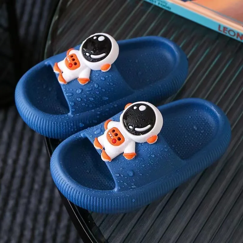 Children Astronaut Cartoon Slippers Soft Soled Non Slip Boys Bathroom Slippers Girls Lightweight External Wearing Slippers