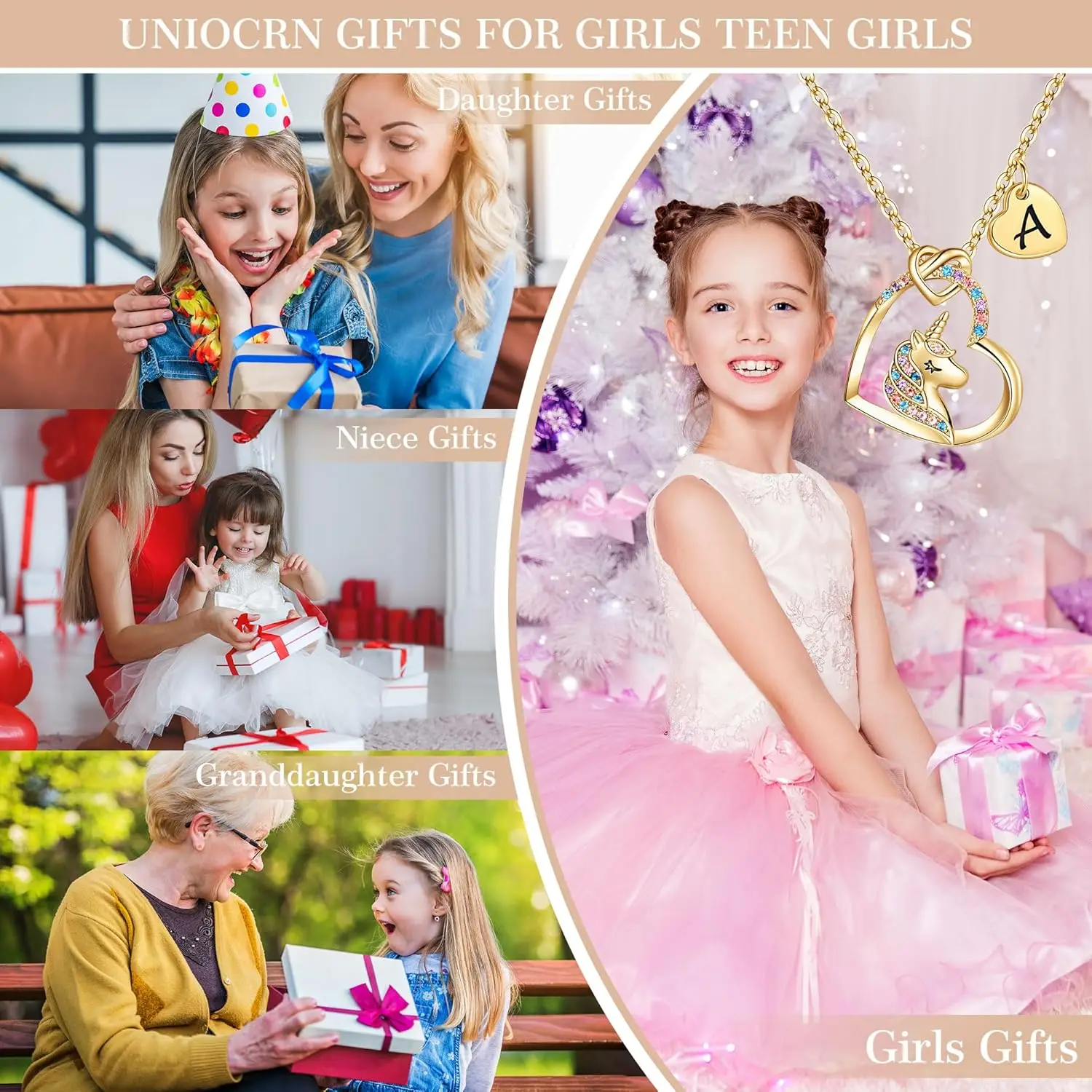 Ожерелье Hidepoo с единорогом, подарки на выпускной для девочек, Dauther-красочный кулон в форме сердца с цирконием, первоначальное ожерелье с единорогом для девочек-подростков